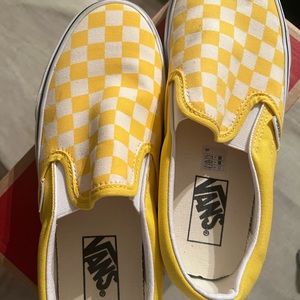 Yellow Checkered Slip In Vans
